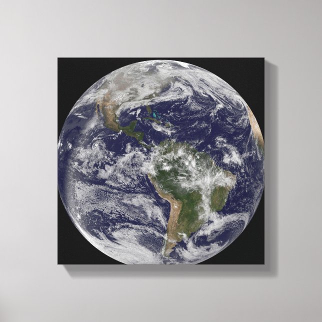 Full Earth showing North America and South Amer 4 Canvas Print (Front)