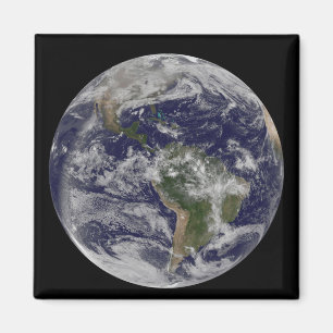 Full Earth showing North America and South Amer 4 Magnet