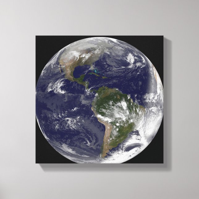 Full Earth showing North America and South Amer 5 Canvas Print (Front)
