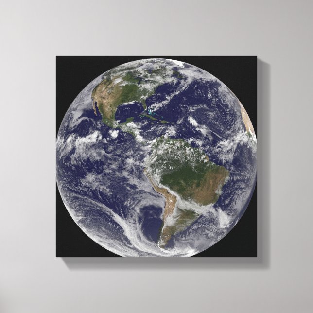 Full Earth showing North America and South Amer Canvas Print (Front)