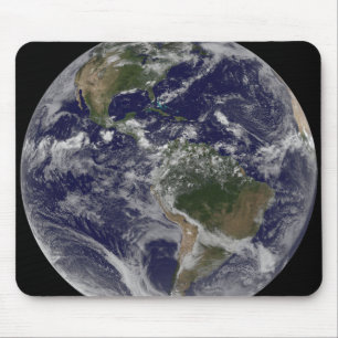 Full Earth showing North America and South Amer Mouse Pad