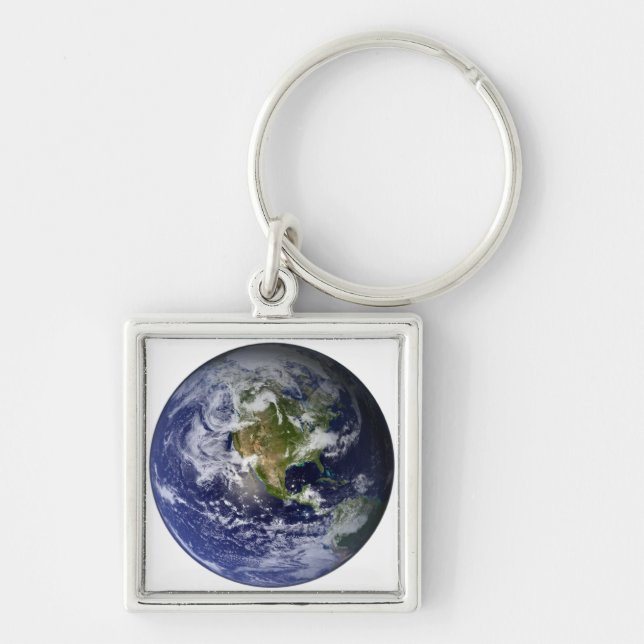 Full Earth showing North America Keychain (Front)