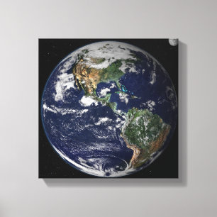 Full Earth showing North and South America Canvas Print