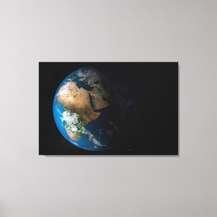Full Earth Showing Simulated Clouds Over Africa. Canvas Print