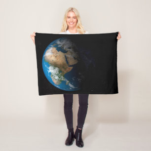 Full Earth Showing Simulated Clouds Over Africa. Fleece Blanket