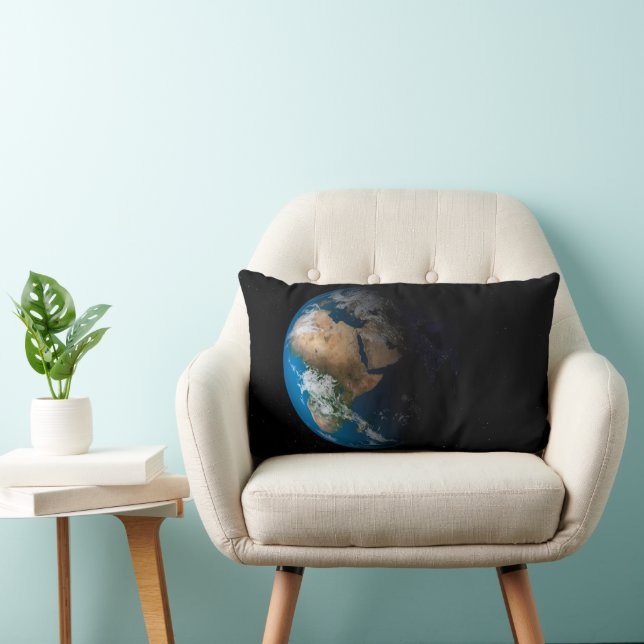 Full Earth Showing Simulated Clouds Over Africa. Lumbar Pillow (Chair)