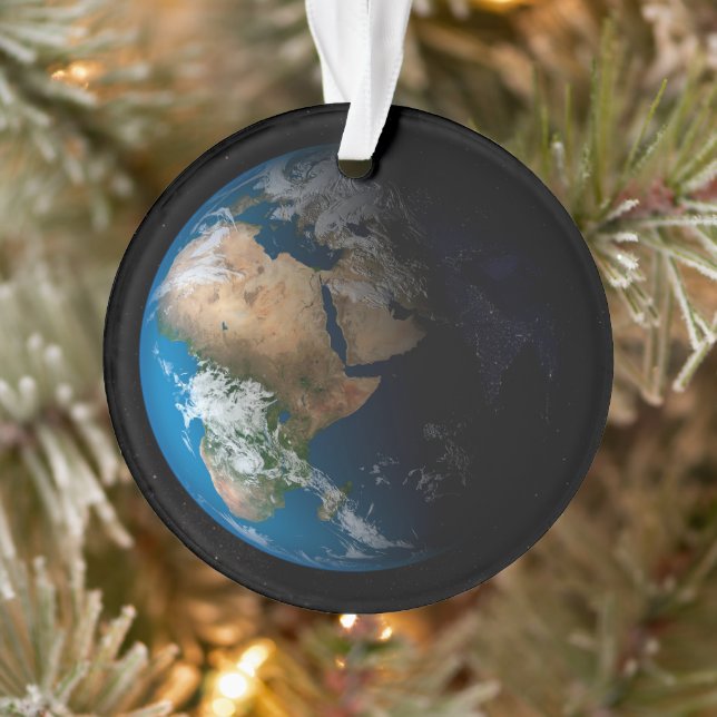 Full Earth Showing Simulated Clouds Over Africa. Ornament (Tree)
