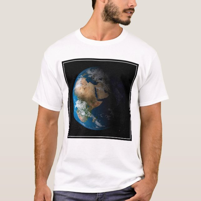 Full Earth Showing Simulated Clouds Over Africa. T-Shirt (Front)