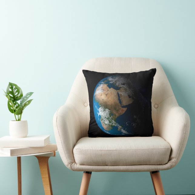 Full Earth Showing Simulated Clouds Over Africa. Throw Pillow (Chair)