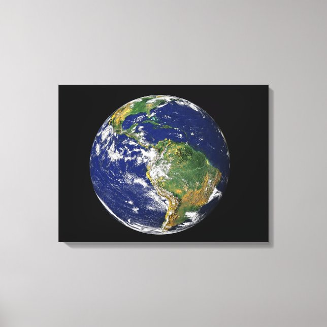 Full Earth showing South America Canvas Print (Front)