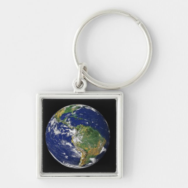 Full Earth showing South America Keychain (Front)