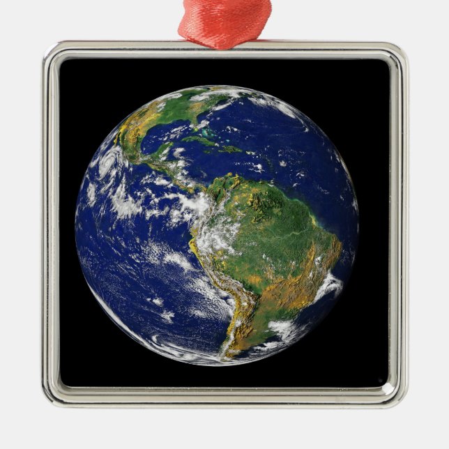 Full Earth showing South America Metal Ornament (Front)