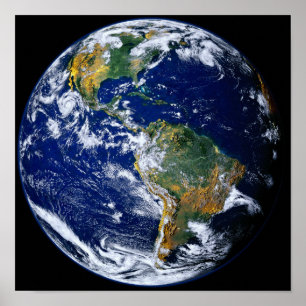 Full Earth Showing The Americas Poster