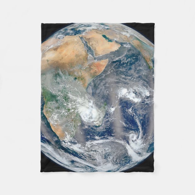 Full Earth Showing The Eastern Hemisphere. Fleece Blanket (Front)