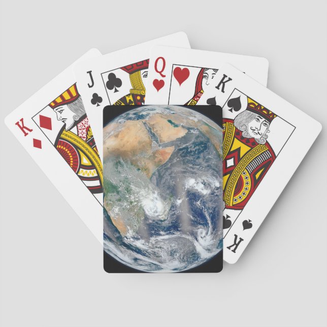 Full Earth Showing The Eastern Hemisphere. Playing Cards (Back)