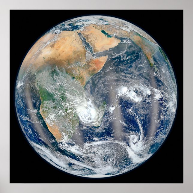 Full Earth Showing The Eastern Hemisphere. Poster (Front)
