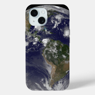 Full Earth Showing Tropical Storms In The Atlantic iPhone 15 Case