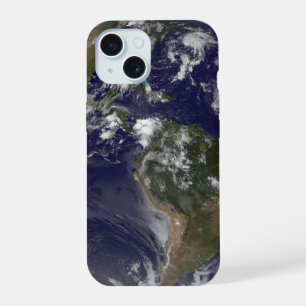 Full Earth Showing Tropical Storms In The Atlantic iPhone 15 Case