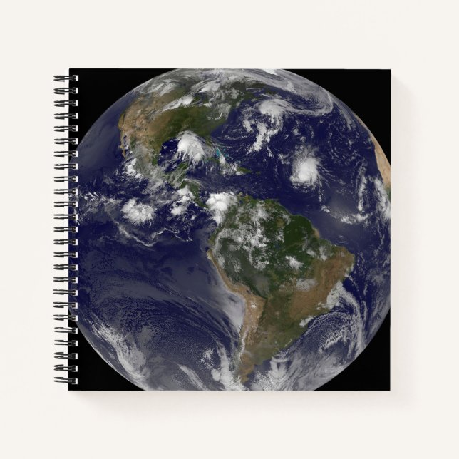 Full Earth Showing Tropical Storms In The Atlantic Notebook (Front)