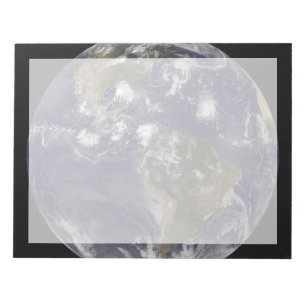 Full Earth Showing Tropical Storms In The Atlantic Notepad