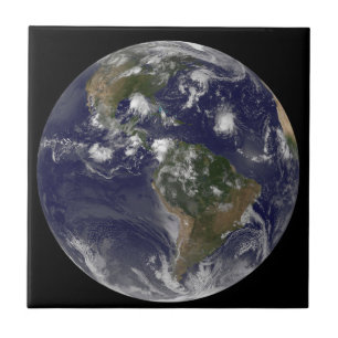 Full Earth Showing Tropical Storms In The Atlantic Tile