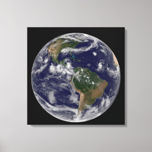 Full Earth Showing Various Tropical Storm Systems. Canvas Print