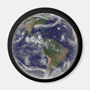 Full Earth Showing Various Tropical Storm Systems. Magnet