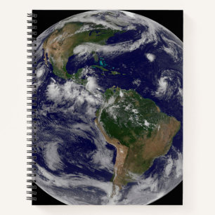 Full Earth Showing Various Tropical Storm Systems. Notebook