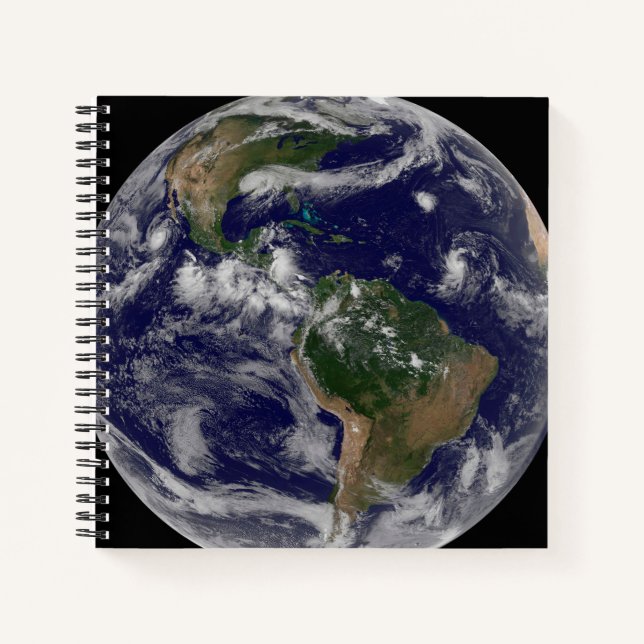Full Earth Showing Various Tropical Storm Systems. Notebook (Front)