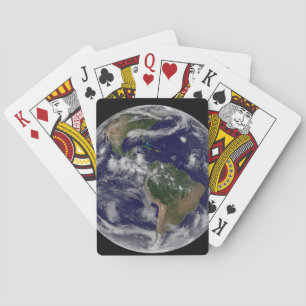 Full Earth Showing Various Tropical Storm Systems. Playing Cards