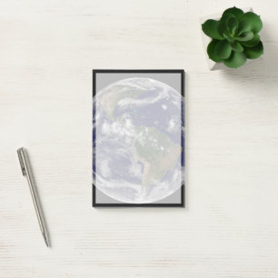 Full Earth Showing Various Tropical Storm Systems. Post-it Notes