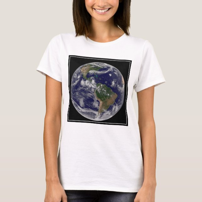 Full Earth Showing Various Tropical Storm Systems. T-Shirt (Front)