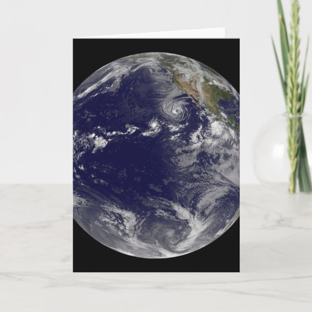 Full Earth Showing Various Tropical Storms. Card (Front)
