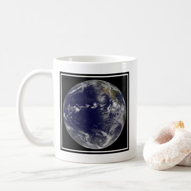 Full Earth Showing Various Tropical Storms. Coffee Mug (With Donut)