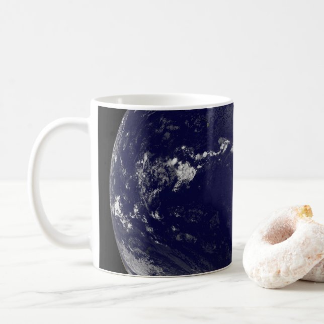 Full Earth Showing Various Tropical Storms. Coffee Mug (With Donut)