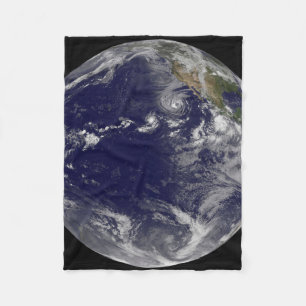 Full Earth Showing Various Tropical Storms. Fleece Blanket