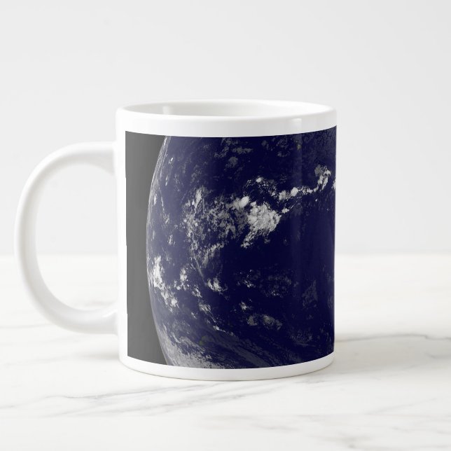 Full Earth Showing Various Tropical Storms. Large Coffee Mug (Left)