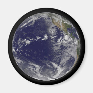 Full Earth Showing Various Tropical Storms. Magnet