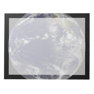 Full Earth Showing Various Tropical Storms. Notepad