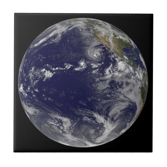 Full Earth Showing Various Tropical Storms. Tile (Front)