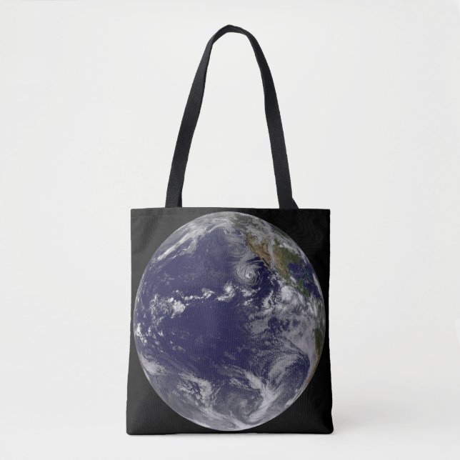 Full Earth Showing Various Tropical Storms. Tote Bag (Front)