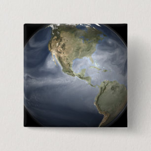 Full Earth view showing water vapour 2 Inch Square Button