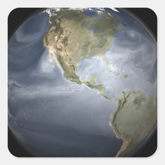 Full Earth view showing water vapour Square Sticker (Front)
