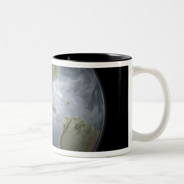 Full Earth view showing water vapour Two-Tone Coffee Mug (Right)