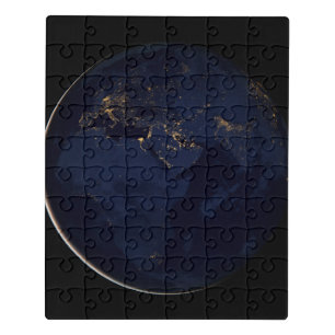 Full Earth With City Lights Jigsaw Puzzle