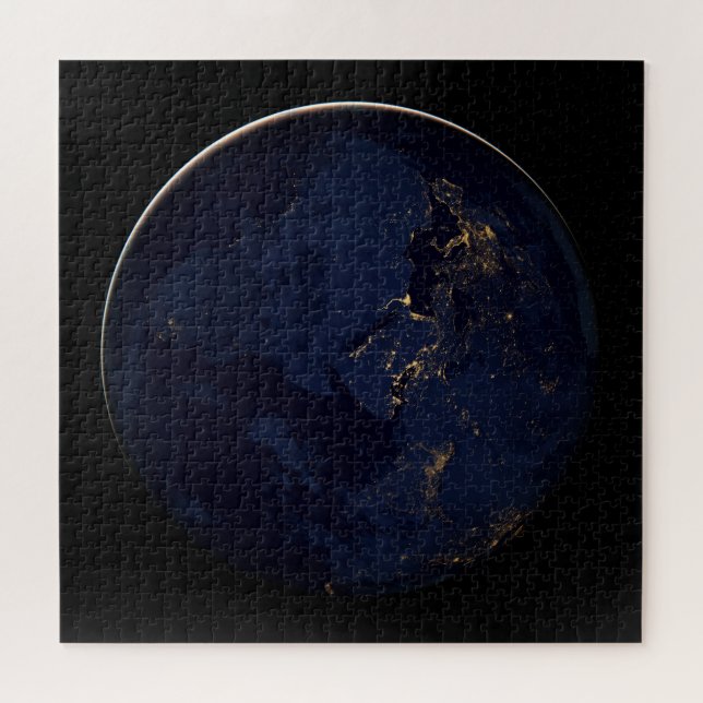 Full Earth With City Lights Jigsaw Puzzle (Horizontal)