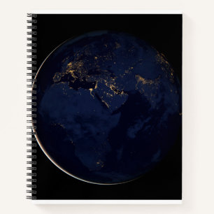 Full Earth With City Lights Notebook