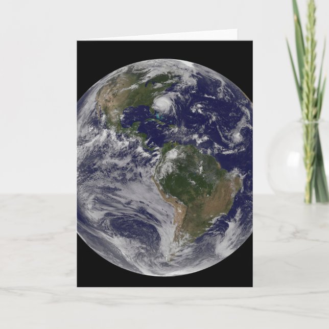 Full Earth With Hurricane Irene On East Coast. Card (Front)