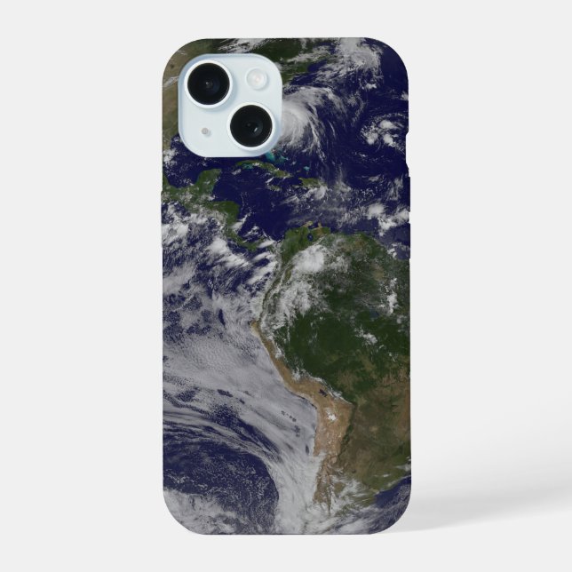 Full Earth With Hurricane Irene On East Coast. iPhone 15 Case (Back)