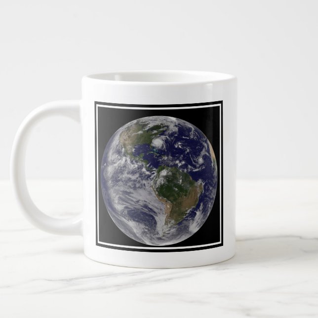Full Earth With Hurricane Irene On East Coast. Large Coffee Mug (Left)